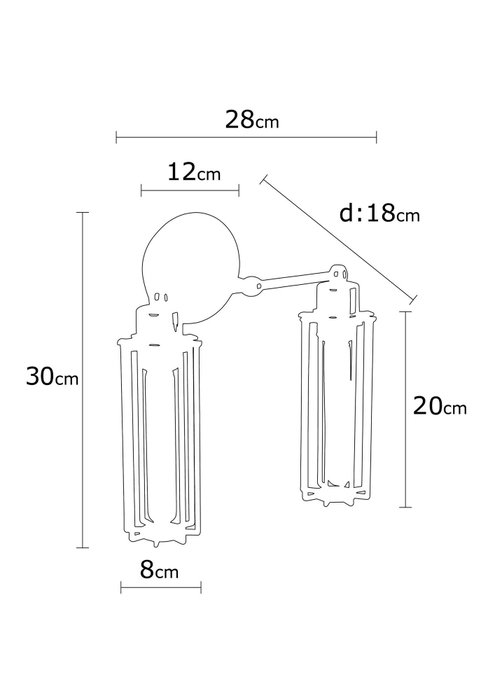 Opviq Likya - N-1023 Lámpara de pared industrial negra